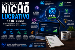 Nicho Lucrativo na Internet é uma das decisões mais importantes para quem deseja construir um blog de sucesso, trabalhar como afiliado, vender produtos digitais, oferecer serviços online ou criar qualquer tipo de negócio