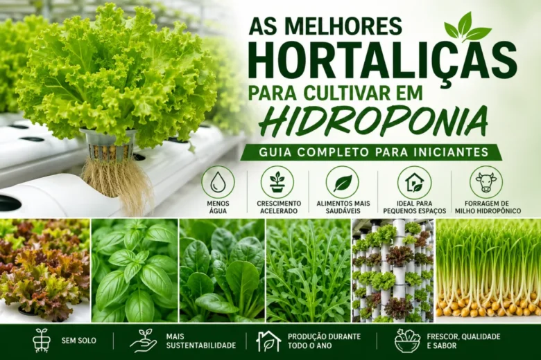 As hortaliças de folhas, por exemplo, estão entre as mais indicadas para a hidroponia. Alface, rúcula, agrião, espinafre e manjericão possuem ciclos relativamente curtos, adaptam-se facilmente aos sistemas hidropônicos