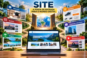 Site: é um espaço digital que reúne informações, conteúdos, serviços ou recursos acessíveis pela internet